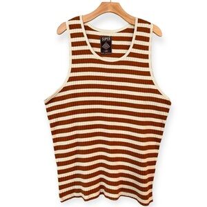 SUPER MASSIVE ! Striped Sleeveless Tank Size L NEW